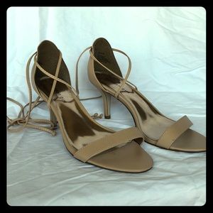 Ankle Lace-up Nude Heels